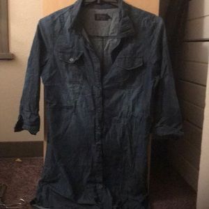 Denim Button Front Dress